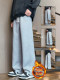 Winter gray trousers for men's high school and junior high school students' velvet thickened trousers for teenagers and older children's casual sports pants