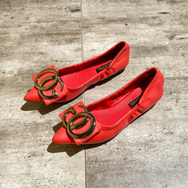 Square Buckle Woman Spring Autumn 100 Hitch Custard Soft Leather Flat Bottom 2020 New Flat Heel Egg Roll Soft Bottom Comfort