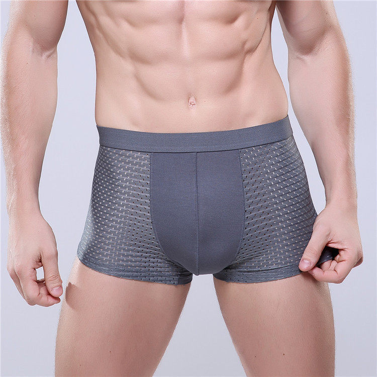 Summer Men's Underwear Four-corner Pants Pure Color Breathable Mesh Veil Modale Ice Silk Youth Sensual Four-corner Shorts Head