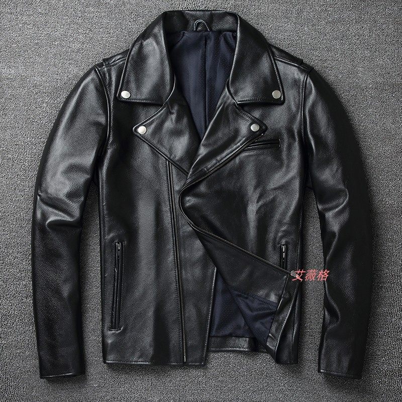 Harelocomotive Clothing Imported Head Layer Cow Leather Genuine Leather Leather Clothing Men's Jacket Turning for Thickening Jacket for Young Thickened Jacket