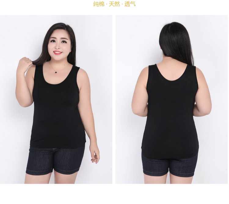 Mùa hè chất béo mm modal yếm nữ cotton ngắn đoạn không tay lỏng lẻo tuổi trung niên mẹ béo cộng với vest béo áo dây nữ
