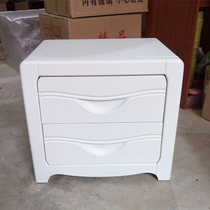 Simple modern bedside table white solid wood rubber wood full bed side cabinet bedroom locker