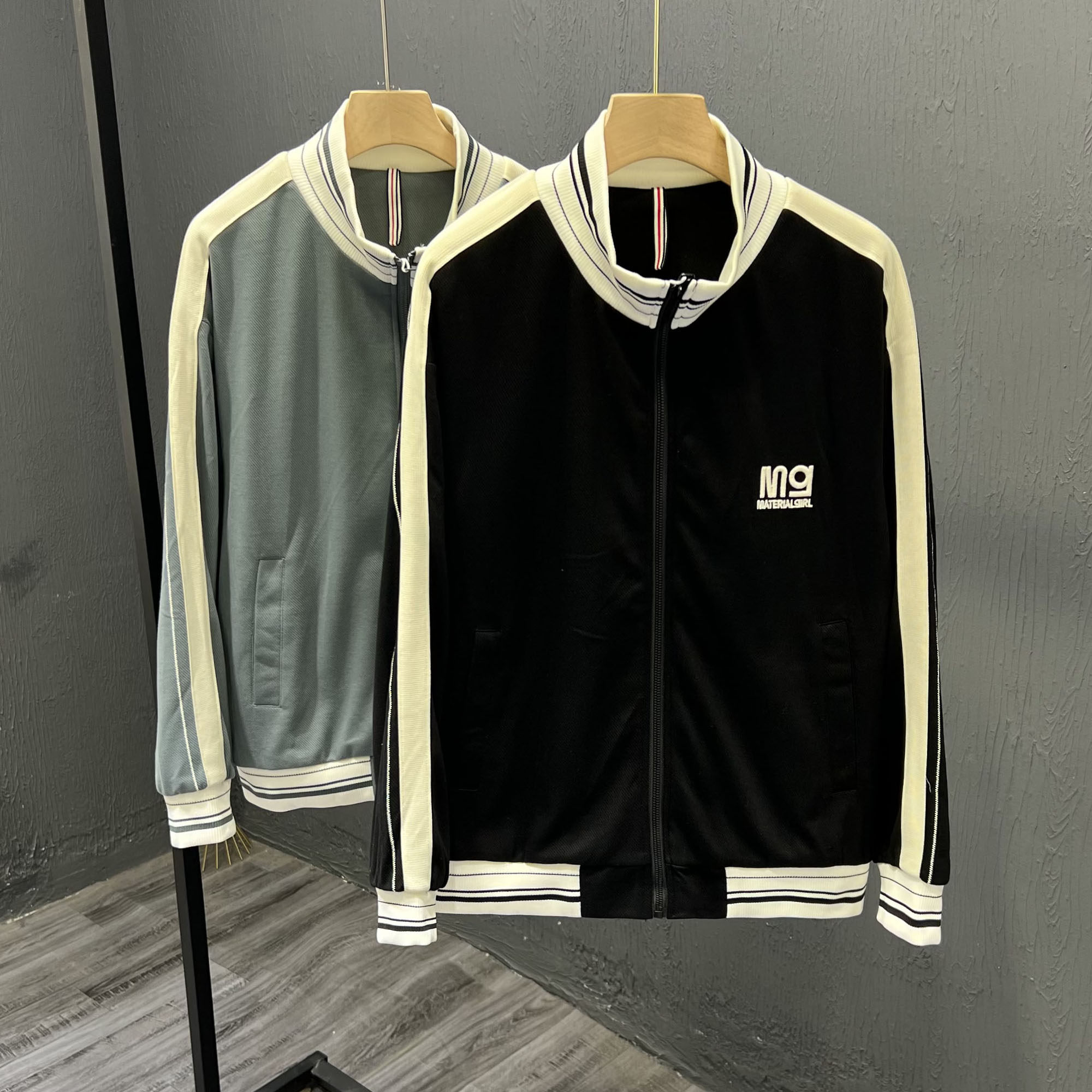 Calto Krosa~casual jacket male 2023 new knitted collar coat tide cut chip color color color color coat