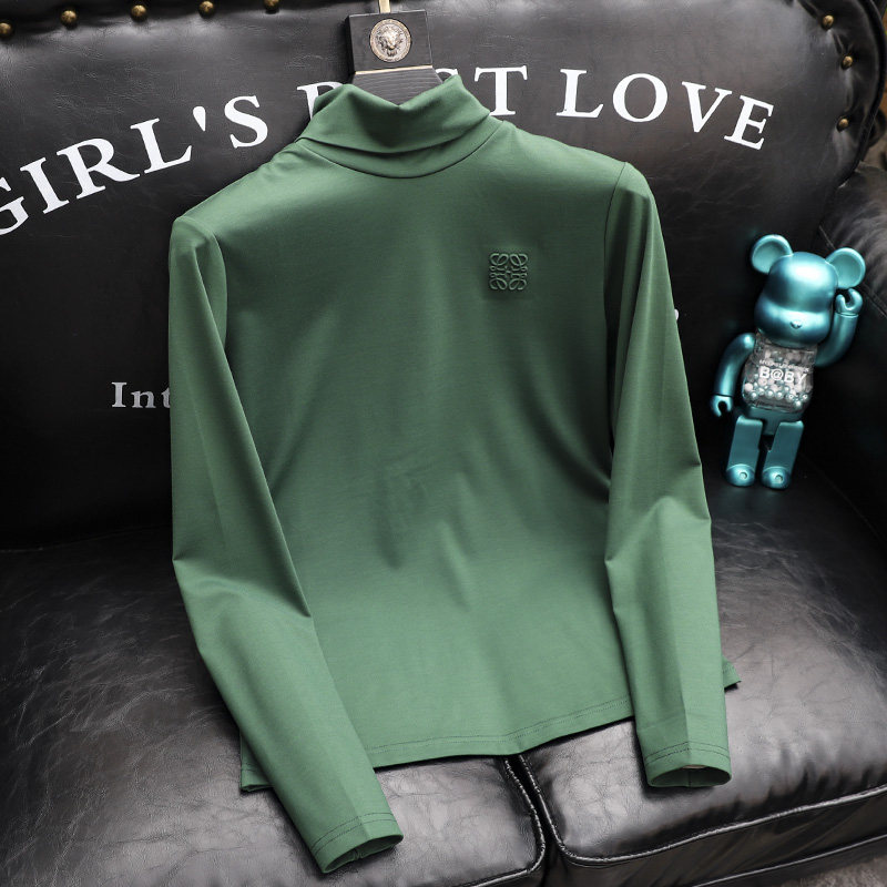 CaltoKrosa~Spring and Autumn thin - neck T - shirt men's sleeve and casual hit shirt warm and thicken tide card