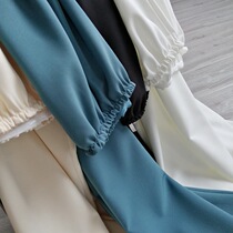 High and textured legs long elastic waist drape straight wide leg pants womens 2021 summer new casual trousers