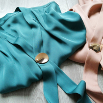 Pneumatic bow tie decorative pearlescent texture mulberry silk short sleeve shirt female 2021 summer new silk shirt