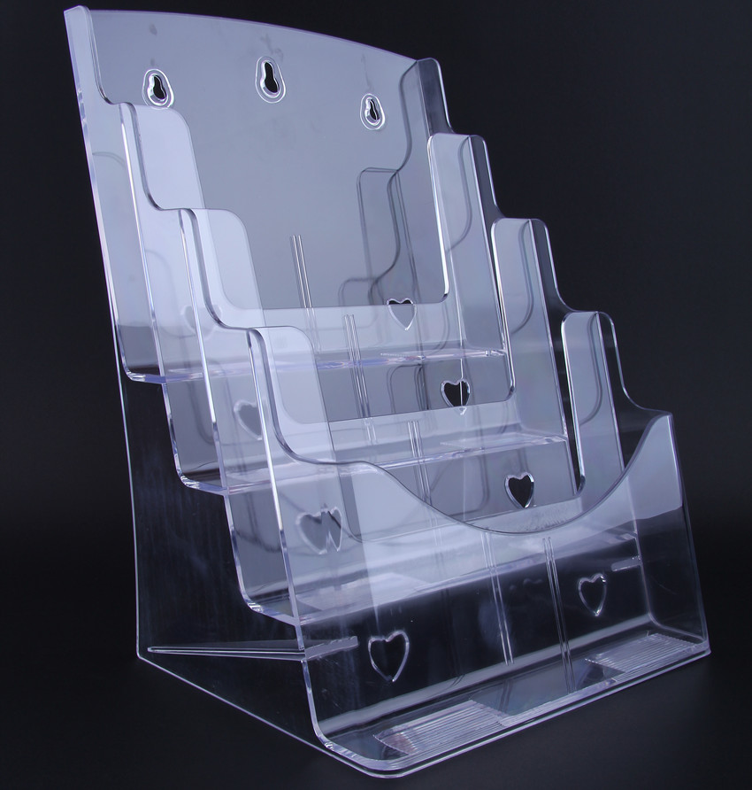 A4 Four Layers Propaganda Single Catalogue Rack A4 Acrylic Display Shelf Transparent machine information shelf Information box