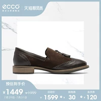 Ecco AI British British Brock Leather Shoes Женская обувь странная подвеска толстые каблуки.