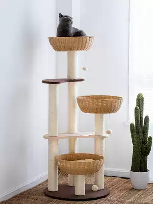 Export Japanese cat climbing frame woven cat nest cat tree one sisal multi-layer cat grab Post platform large easy to take care
