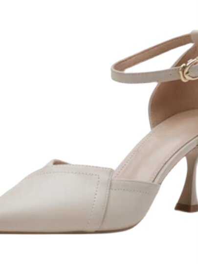 High Heels for Women, Summer Stiletto Heels, 2025 New Style, Paired with Skirts, Unique Design, Black, Office Style, Single Strap, French Style Shoes