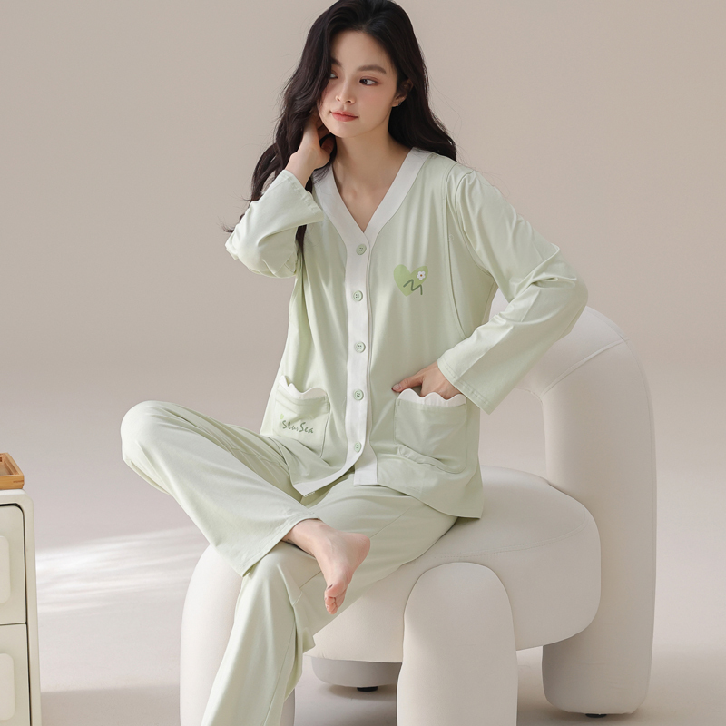 Category a Large Size Postpartum Clothing, Summer Thin Style, Sweat-Absorbent Nursing Pajamas 100kg Modal for Pregnant Women, Specially Designed for Postpartum Breastfeeding