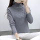 Mùa thu đông mới áo len cổ cao nữ phiên bản Hàn Quốc của set đồ dài tay hoang dã của nữ mùa đông mỏng mặc áo sơ mi dệt kim
