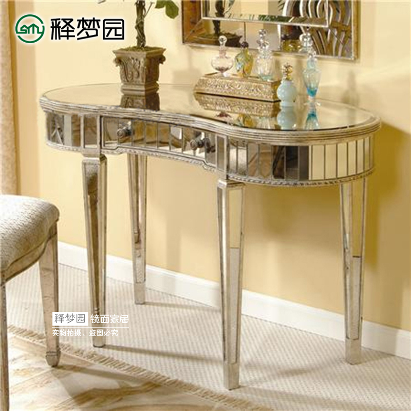 Mirror Dressing Table Entrance Table Bar Mirror Furniture European Furniture Oval Neoclassical 0964