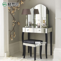 Mirror dresser Makeup table Makeup table Mirror furniture European neoclassical furniture black and white 0105