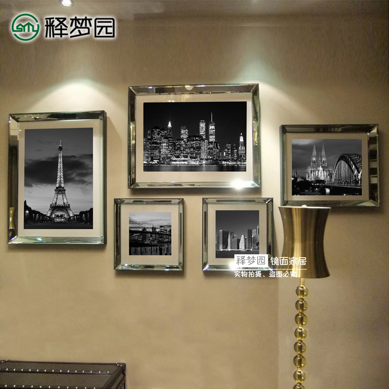 Mirror hanging painting wall decoration Hanging wall decoration picture frame TV background wall fashion creative decoration W1149C