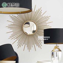 Classical postmodern minimalist Decorative Mirror Iron Art Sun-shaped Bathroom Mirror Creative Genguan Mirror Cosmetic Mirror 1230
