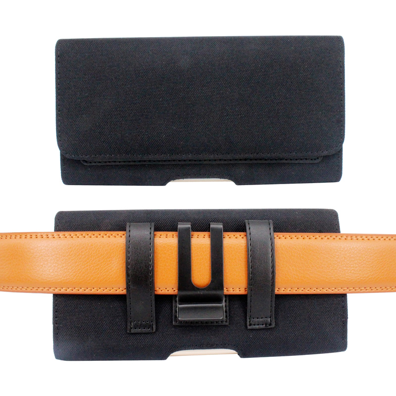 Mobile phone bag hanging waist bag horizontal men's canvas case durable wear belt hanging bag for the elderly Apple xsMax universal