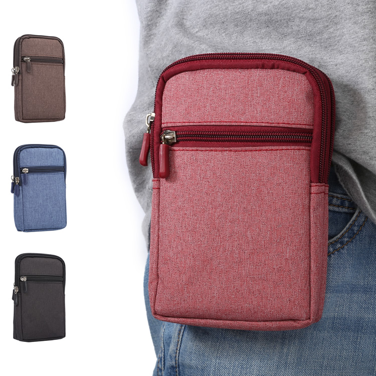 New denim mobile phone hanging fanny pack wear belt casual men and women multi-functional outdoor mini 5 5 inch 6 inch universal