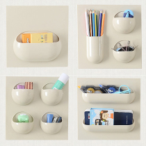 Dormitory Divine Instrumental Female College Student Dorm Room Bedside Compartment Bedside Compartment up and down stickup-free Punched Wall Shelf