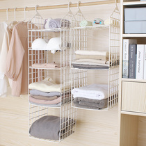 Wardrobe Finishing Theorizer Foldable Clothing Clothes Finishing Rack Closet Partition Stratified Shelf Wardrobe containing shelf