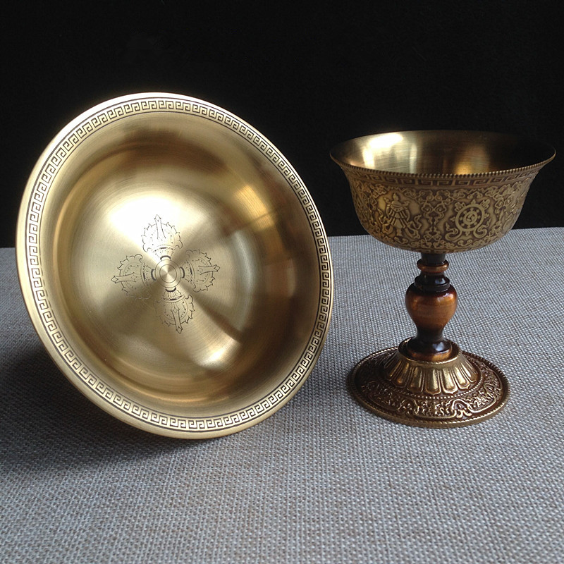 Copper for the Cup carved eight auspicious cross pestle Auspicious Eight Treasures for Cup Tibetan Buddhist tantric instruments