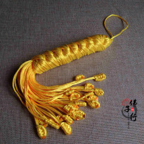 Diamond knot pendant handmade rope hand-woven yellow thread braided warp knot diamond knot car hanging