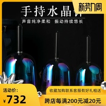  Handheld crystal bowl Aurora 3-8 inch Buddha sound bowl Chakra yoga meditation sound therapy purification ear healing musical instrument