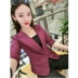 Áo khoác cotton và lanh nhỏ phù hợp với áo khoác nữ đoạn ngắn 2018 hè mới Hàn Quốc phiên bản áo dài tay nữ 7 điểm tự phục vụ phù hợp với áo mỏng áo khoác vest nữ Business Suit