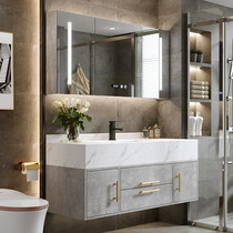 Light luxury marble bathroom cabinet combination Simple modern suit Hand washing washbasin small apartment bathroom sink