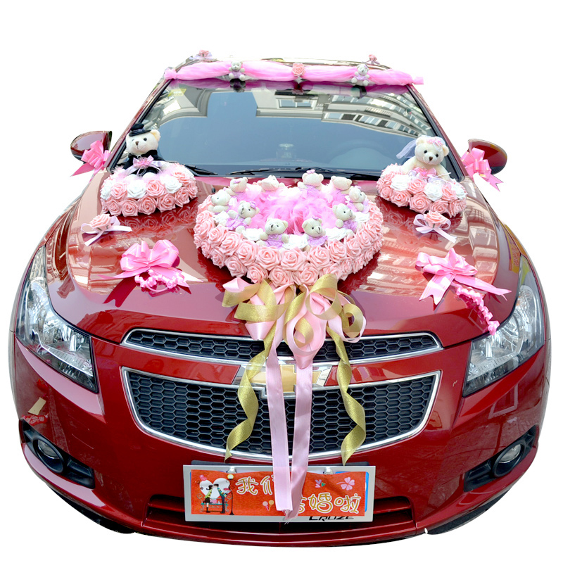 Wedding wedding supplies New Korean wedding limousine decoration set Wedding limousine float decoration decoration head flower 