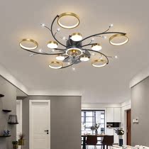 Nordic Living Room Suction Top Electric Fan Light Bedroom room Book Room Restaurant 2021 New light extravagant smart ceiling fan light