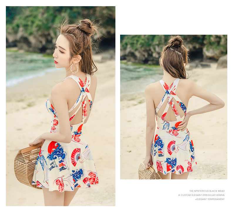 Áo tắm nữ 2019 mới ôm sát bụng thon gọn gợi cảm bảo thủ size lớn Hàn Quốc phù hợp với bộ đồ tắm suối nước nóng - Bộ đồ bơi One Piece áo bơi liền thân