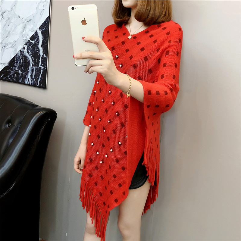 Xuân 2019 mới thu khăn choàng đan áo choàng len công sở áo len mùa đông điều hòa không khí áo sơ mi nữ màu rắn - Vòng cổ áo len cardigan nữ