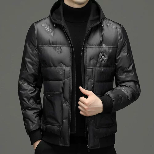 Короткий зимний пуховик, удерживающая тепло бархатная куртка для отдыха с капюшоном, 2023, утиный пух