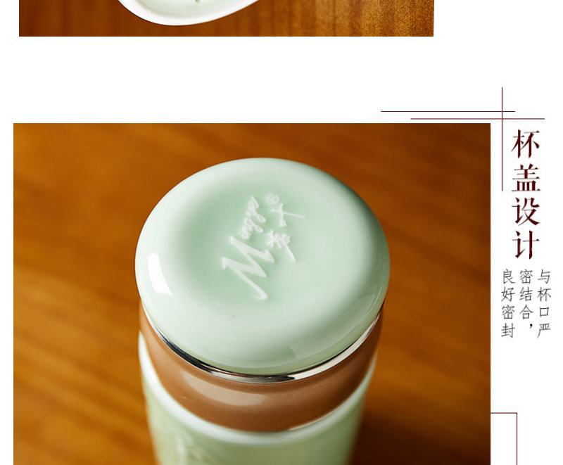 Jingdezhen ceramic cups with cover cups filter vacuum cup double enamel - lined gift cup men 's and women' s car cup