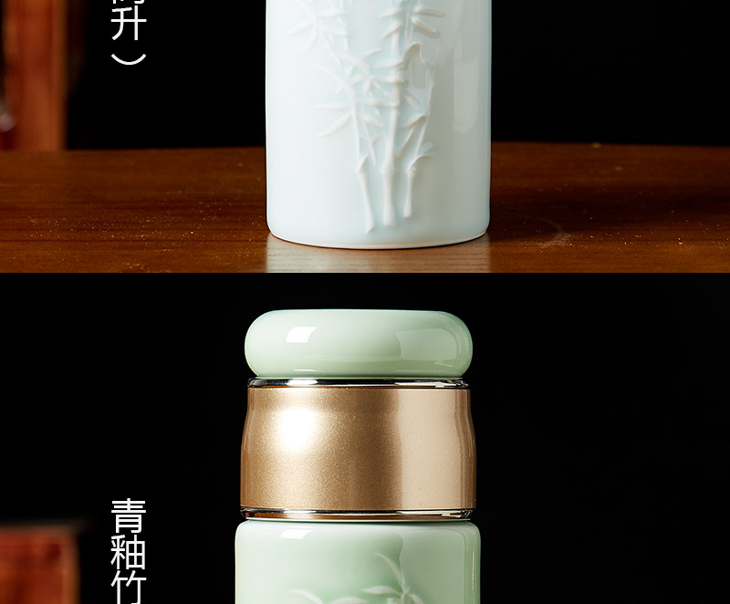 Jingdezhen ceramic cups with cover cups filter vacuum cup double enamel - lined gift cup men 's and women' s car cup