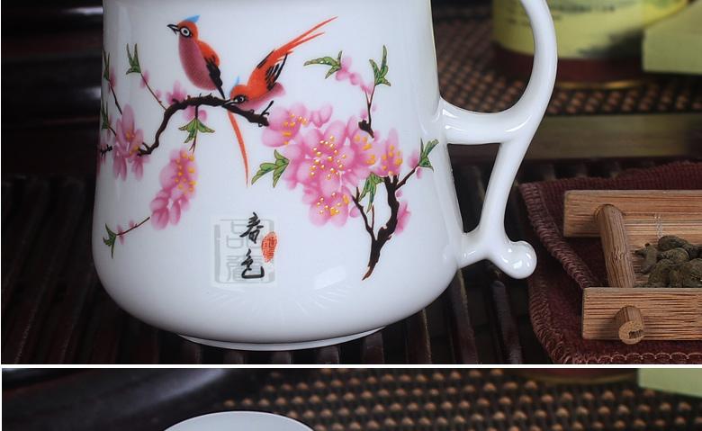 The Product jue ceramic cups three - piece cup with cover filter ceramic cups office personal cup 4 times tea sets