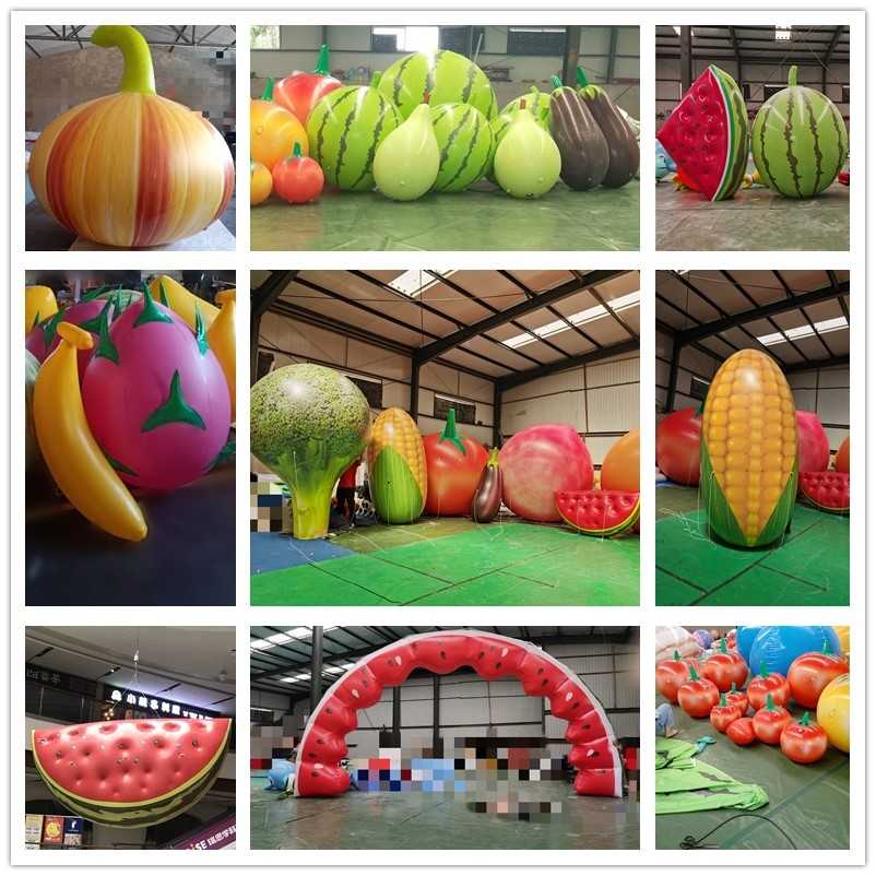 Customized inflatable watermelon arch gas film simulation model for agricultural products vegetables and fruit strawberry cartoon