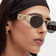 European and American retro steampunk oval sunglasses