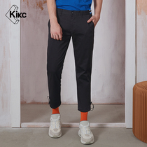 kikc nine-point pants spring new Korean version of black fashion trend cotton comfortable mens casual pants