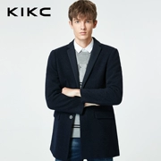 Áo khoác len nam Kikc 2018 mùa đông mới phiên bản Hàn Quốc của áo khoác nam màu rắn cổ áo