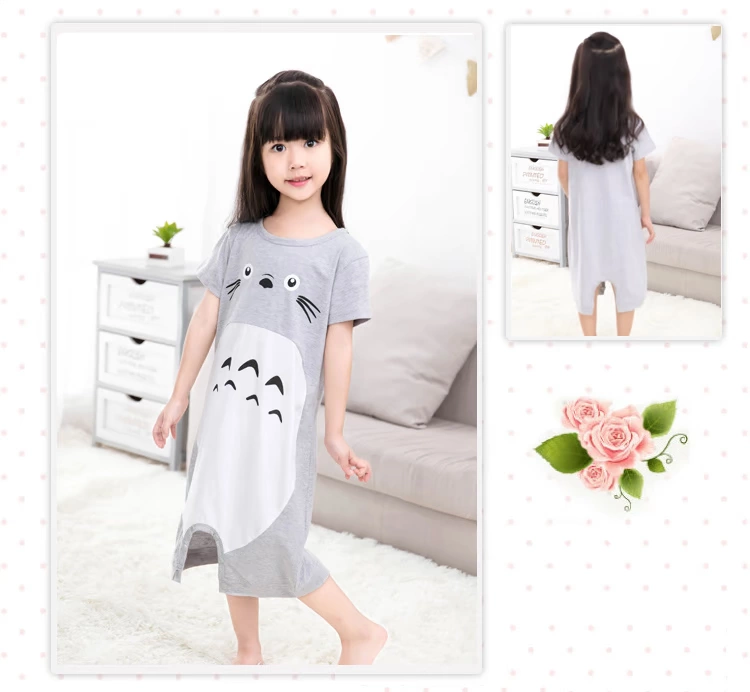 Bộ đồ ngủ trẻ em Xiêm mùa hè Cô gái mỏng tay ngắn Cotton Chống máu Chống mát Bảo vệ bụng Điều hòa nhiệt độ Bộ phim hoạt hình dễ thương