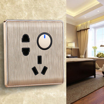 Type 86 concealed household light switch power socket set two or three plug one open with five-hole wall point switch