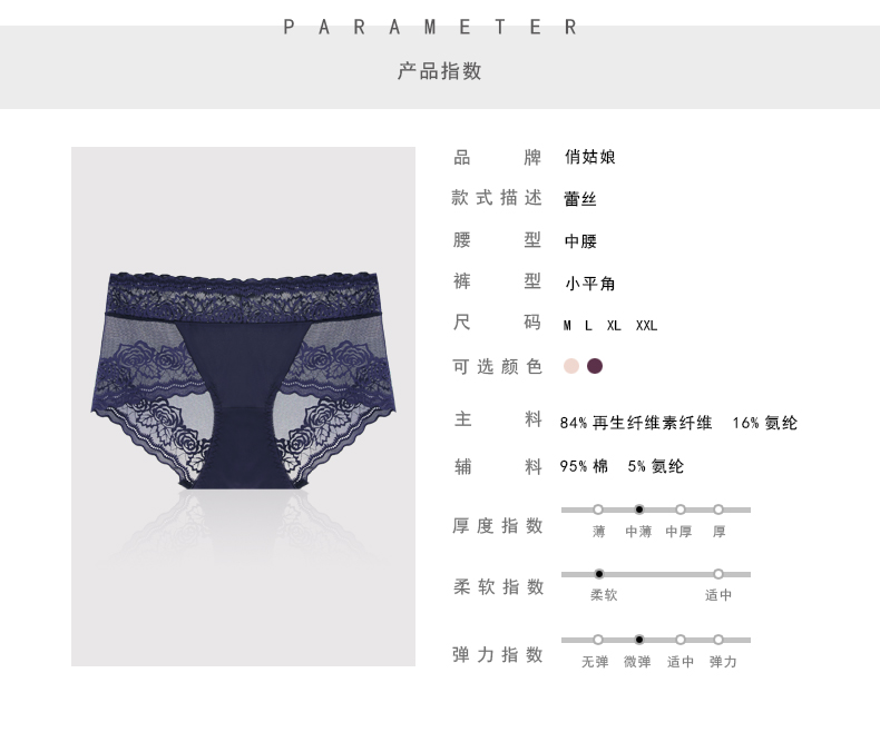 QGIRL Cô gái xinh đẹp quần lót ren gợi cảm phần mỏng giữa tăng kích thước lớn quần boxer nhỏ quần lót lọt khe nữ đẹp