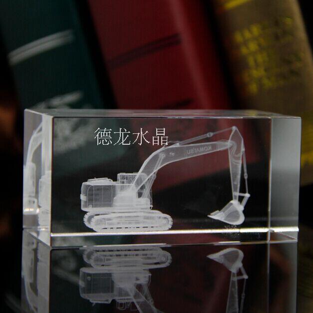 Crystal Inner Carved Excavators Small Pine Freaks Model 3d Lidar Inner Sculptor Club Water Crystal Gift