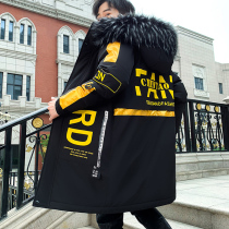 Cotton Jersey Male Teen Jacket Tide Winters Thickened Cotton Padded Jacket Medium High Middle School High Middle School Raw Down Cotton Clothing Winter Clothing