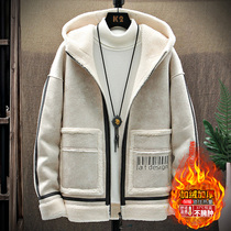 Youth winter pellet fleece jacket male junior high school student lamb wool jacket fur one winter wear