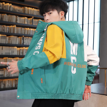 Spring and autumn hooded jacket male junior high school students Korean trend handsome jacket 2020 New gown tide