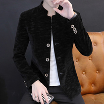 Mens Korean collar suit male 2020 Spring and Autumn tunic casual single western coat small suit Tang jacket