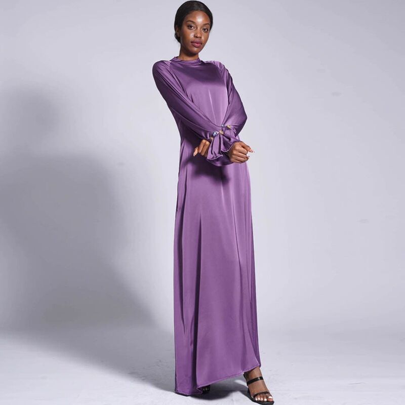 Turkish Dress with Diamond Buttons, Loose-Fitting Kaftan, Women's Long Dress, Ankle-Length Elegant Robe